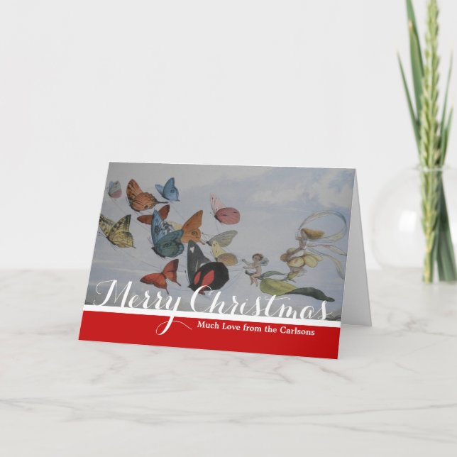 Butterfly and Fairy Queen Butterflies Fairies Holiday Card (Front)