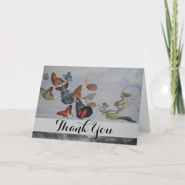 Butterfly and Fairy Queen Butterflies Fairies Thank You Card (Front)
