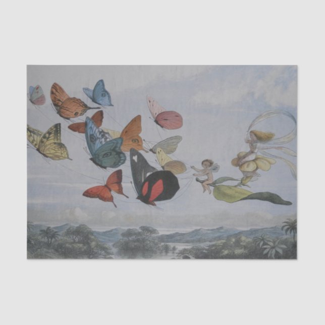Butterfly and Fairy Queen Butterflies Fairies Tissue Paper (Front)