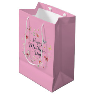 Butterfly and Floral Happy Mother's Day Medium Gift Bag