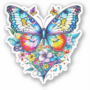 Butterfly and Floral Heart 