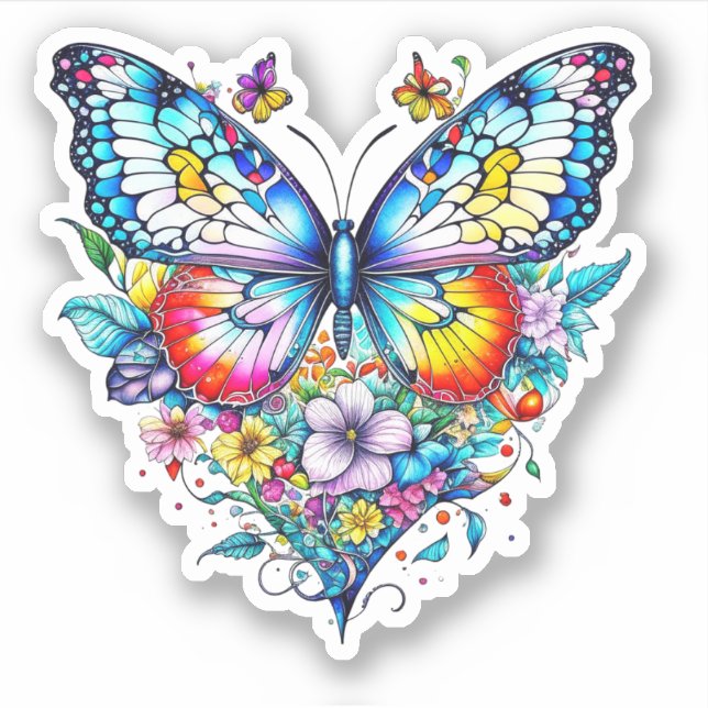 Butterfly and Floral Heart  (Front)