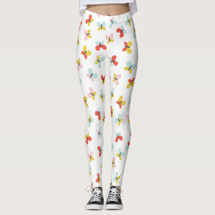 Butterfly And Floral Pattern Leggings
