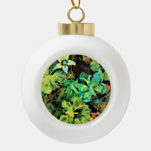 Butterfly and Flower Rodilius Snow Flaked Ornament