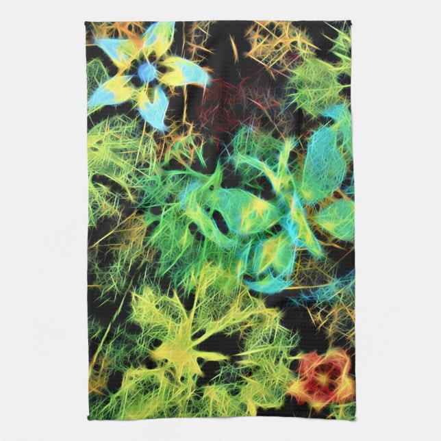 Butterfly and Flower Rodilius Tea Towel (Vertical)