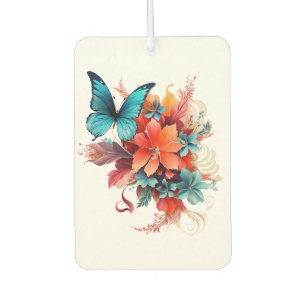 Butterfly and flowers car air freshener