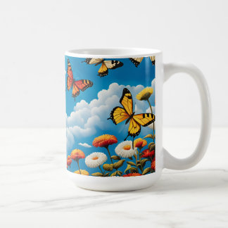 Butterfly and Flowers Coffee Mug