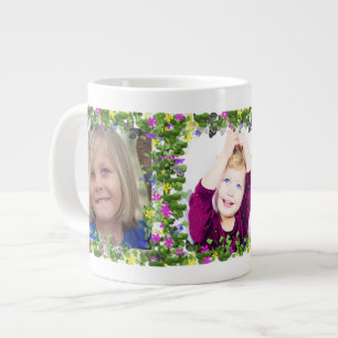 Butterfly and Flowers Frames for Three Large Coffee Mug