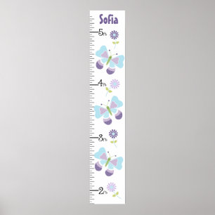 Butterfly and Flowers Growth Chart