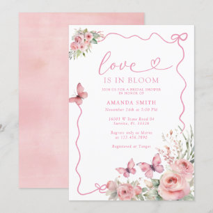 Butterfly and Flowers Love In Bloom Bridal Shower  Invitation