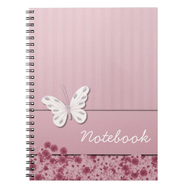 Butterfly and Flowers Notebook (Front)