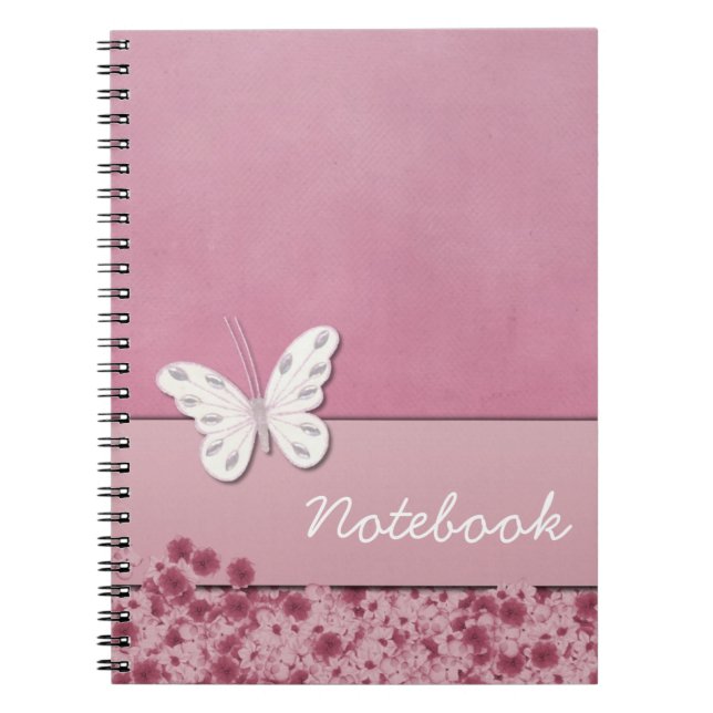 Butterfly and Flowers Notebook (Front)