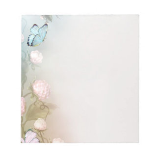 Butterfly and flowers notepad