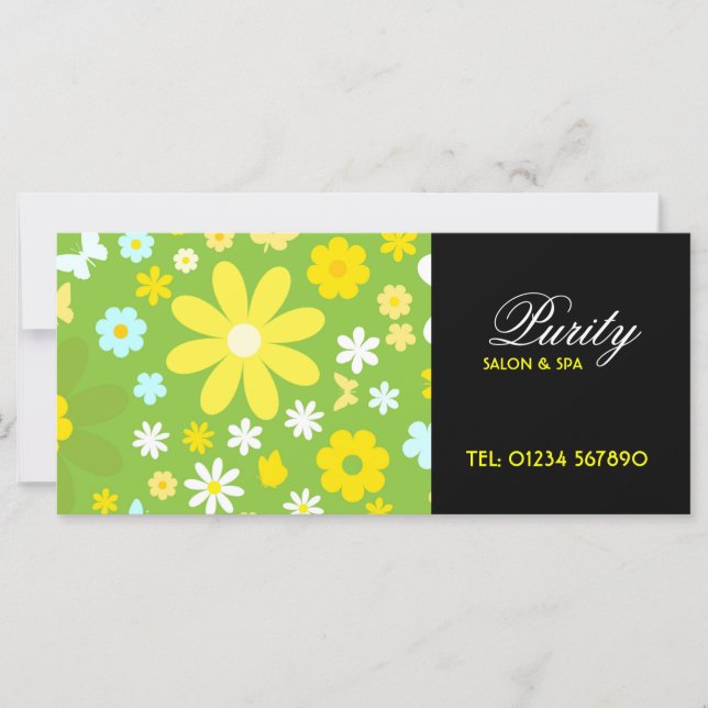 Butterfly and Flowers Rack Card Gift Certificate (Front)
