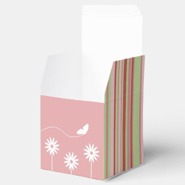 Butterfly and Flowers - Striped Favour Box (Opened)