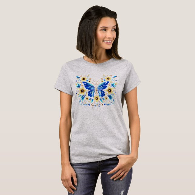 Butterfly and flowers T-Shirt (Front Full)