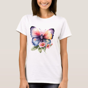 Butterfly and Flowers T-Shirt