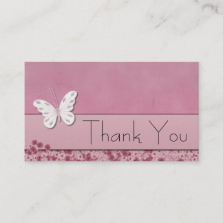 Butterfly and flowers Thank You Business Card