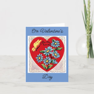 Butterfly And Flowers Valentine Card