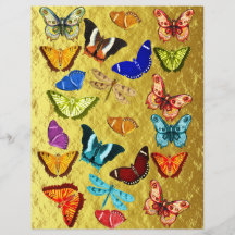 Butterfly And Gold Effect Scrapbook Paper