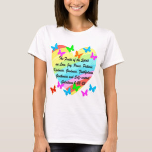 BUTTERFLY AND HEART FRUIT OF THE SPIRIT DESIGN T-Shirt