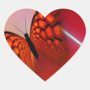 Butterfly and Hearts Heart Sticker