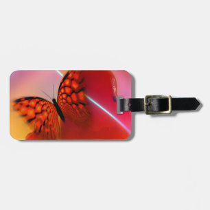 Butterfly and Hearts Luggage Tag