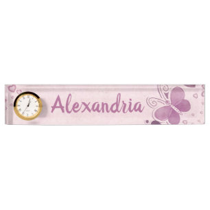 Butterfly and Hearts Nameplate