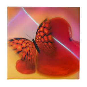 Butterfly and Hearts Tile