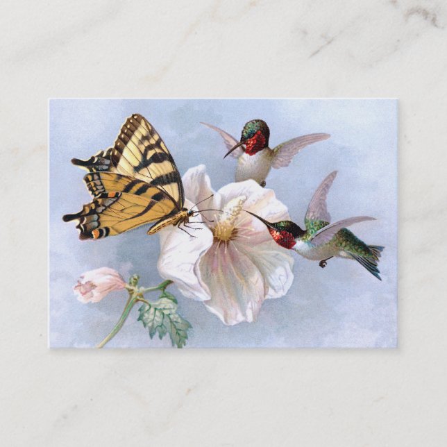 Butterfly and Hummingbirds Business Card (Front)