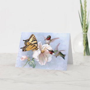 Butterfly and Hummingbirds Card