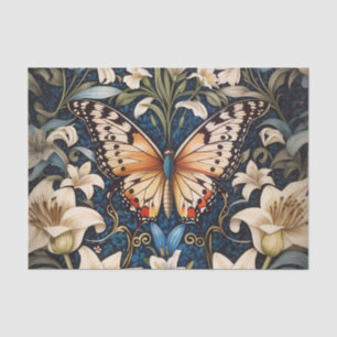 Butterfly and Lilies Botanical Tissue Paper