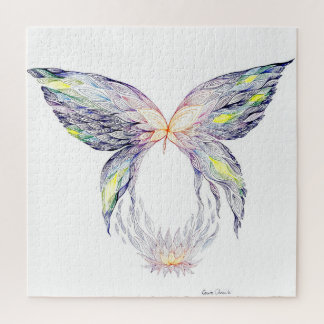 Butterfly and lotus jigsaw puzzle
