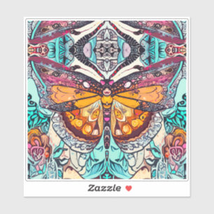 Butterfly and Medallion Batik Pattern in Orange  