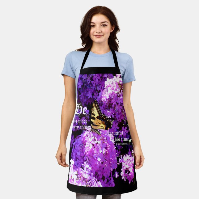 Butterfly and Phlox, Ecclesiastes 3:11 Apron (Worn)