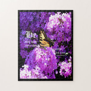 Butterfly and Phlox, Ecclesiastes 3:11 Jigsaw Puzzle
