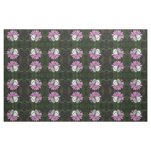 Butterfly and Pink Flower Patterned Animal Fabric (Fat Quarter)