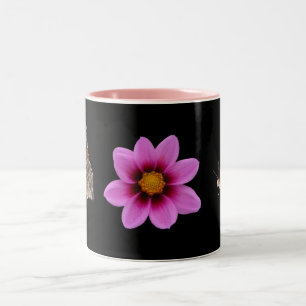 Butterfly and Pink Flower Two-Tone Coffee Mug