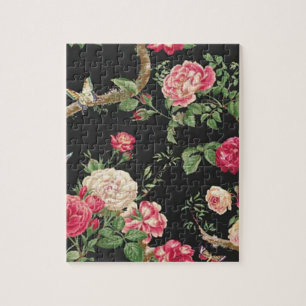Butterfly And Pink Roses Jigsaw Puzzle