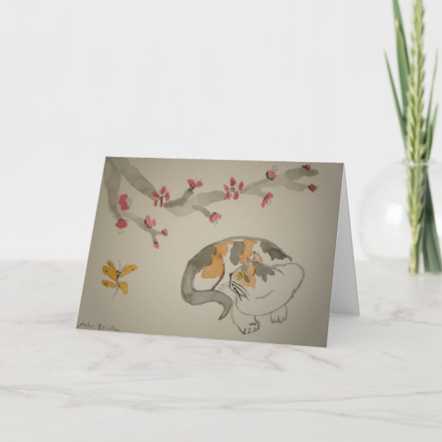 Butterfly and Plum Blossoms Card (Front)