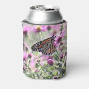 Butterfly and Purple Meadow Flowers Can Cooler