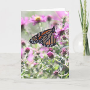 Butterfly and Purple Meadow Flowers Card