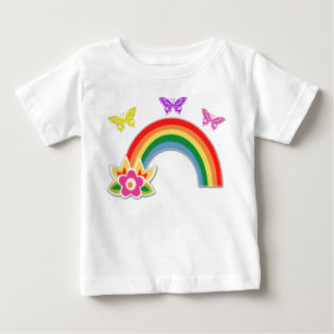 Butterfly and Rainbow T Shirt for Toddler Girls