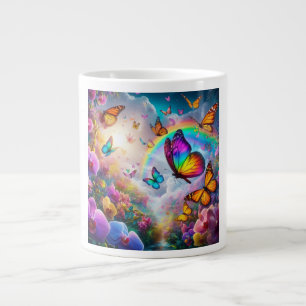 Butterfly and Rainbow Wrapping Paper Large Coffee Mug