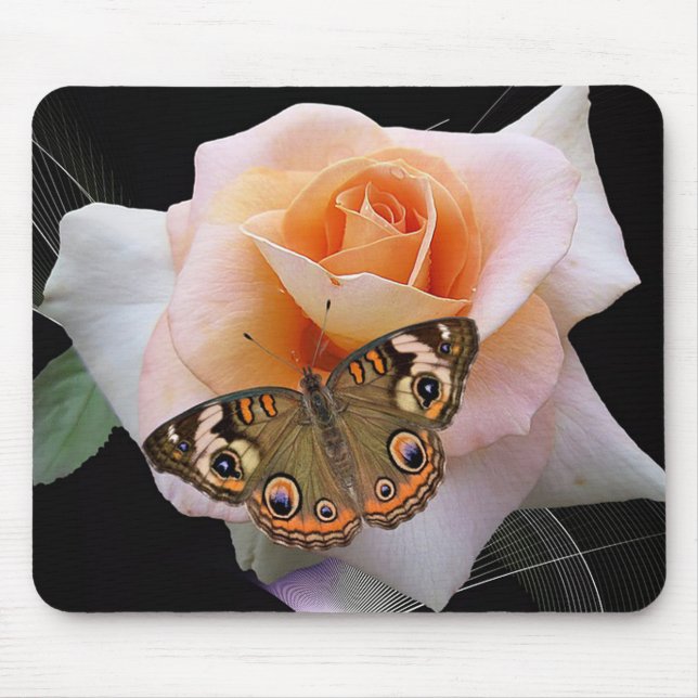 Butterfly and Rose Mouse Mat (Front)