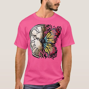 Butterfly and vintage clock  T-Shirt