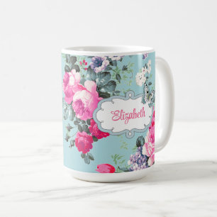 Butterfly and Vintage Roses Mother's Day Gift Coffee Mug