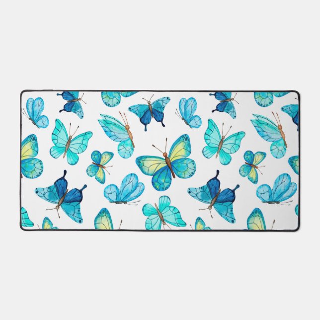 Butterfly and watercolor   desk mat (Front)