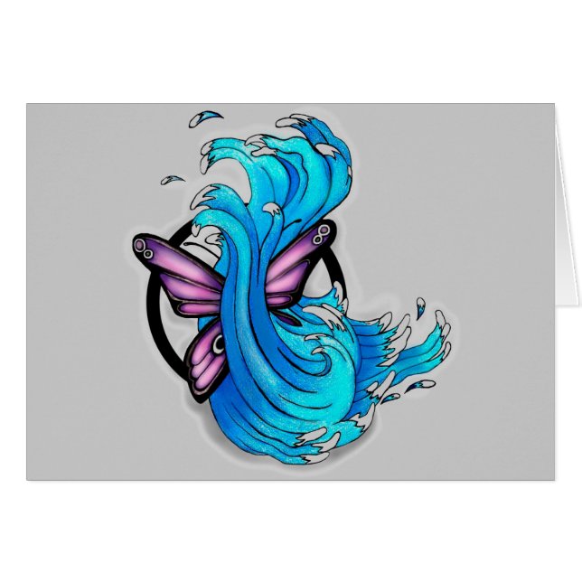 Butterfly and waves (Front Horizontal)