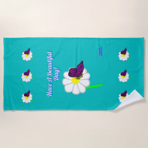 Butterfly And White Daisy Beach Towel
